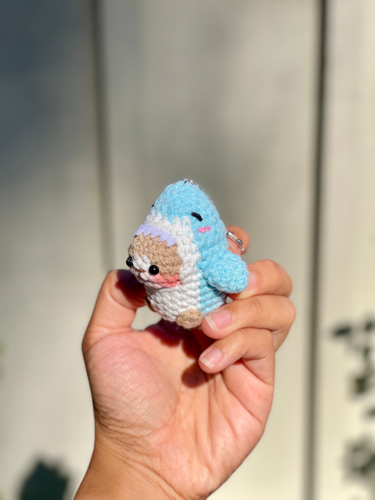 Cat Shark Crochet Keychain