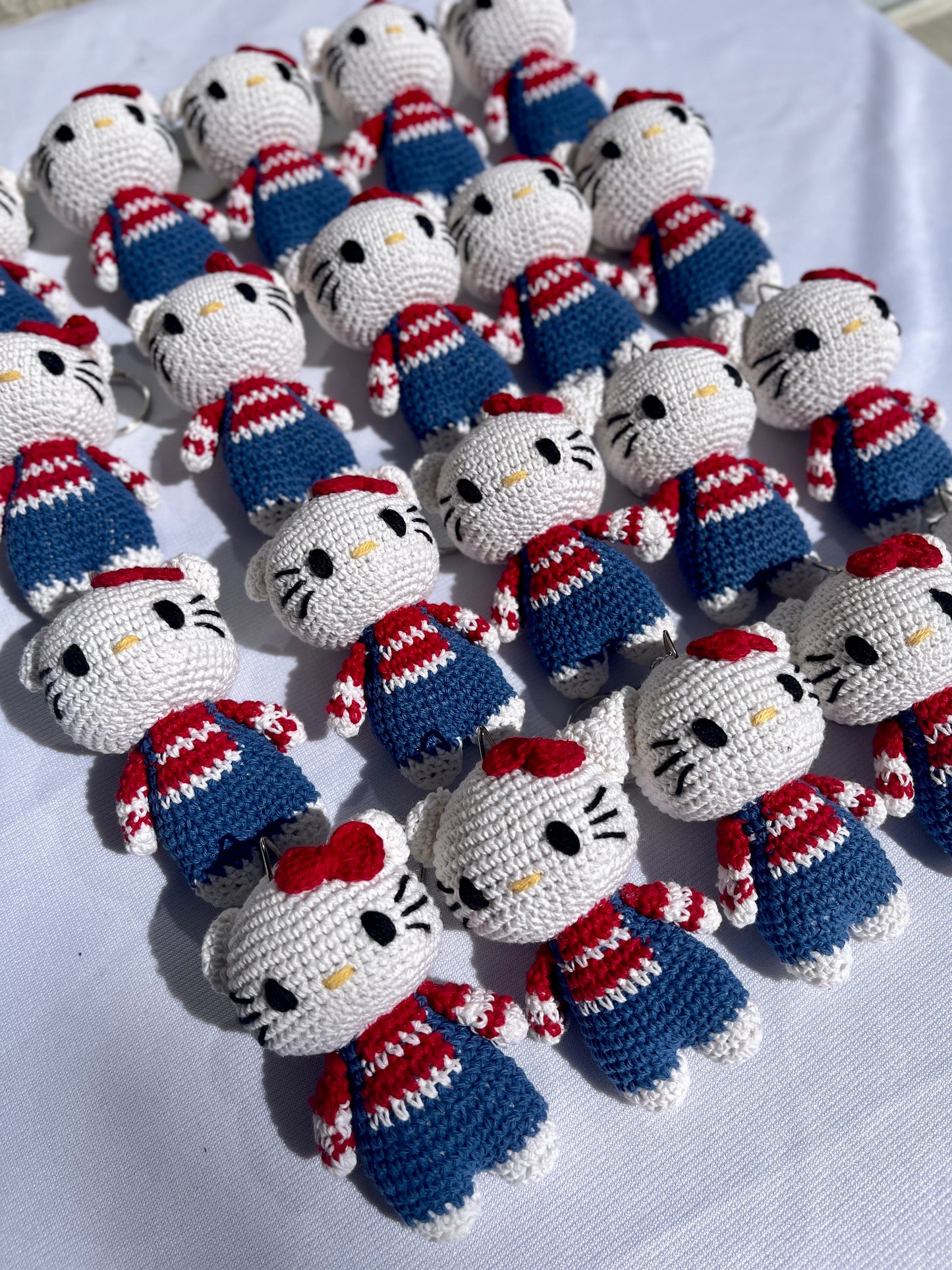 Small Hello Kitty Crochet Keychain