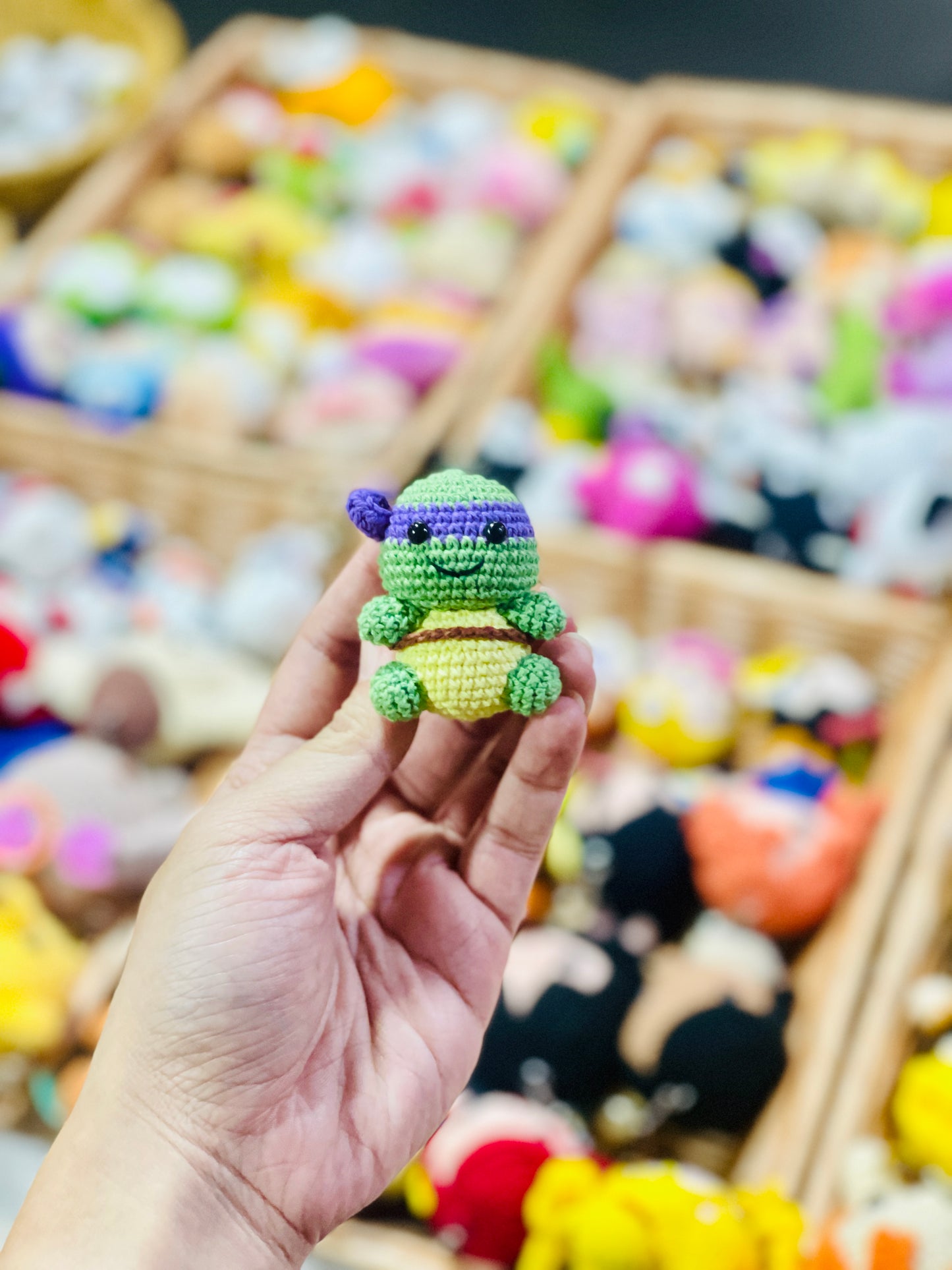 Small Ninja Turtle Crochet Keychain
