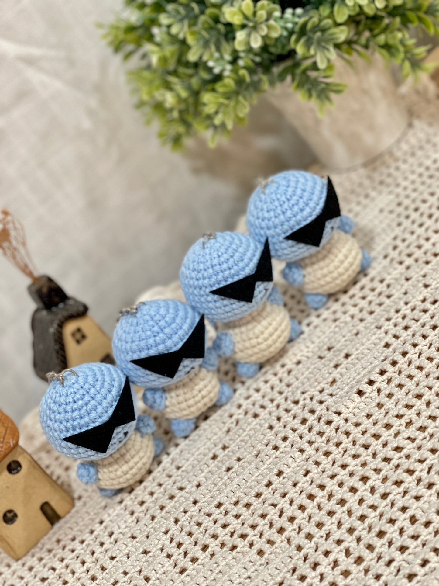 Squirtle with Sunglasses Crochet Keychain