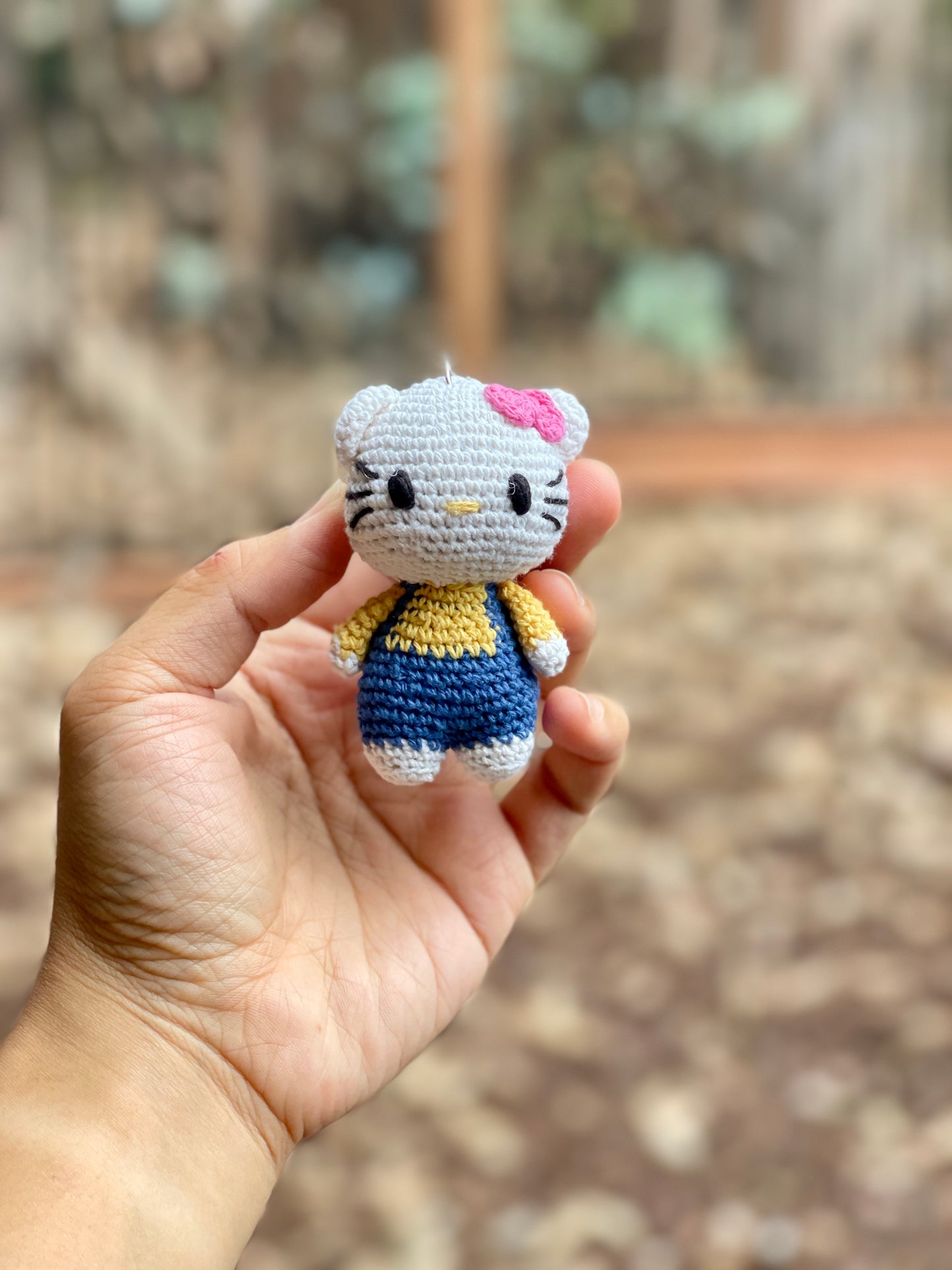 Small Hello Kitty Crochet Keychain