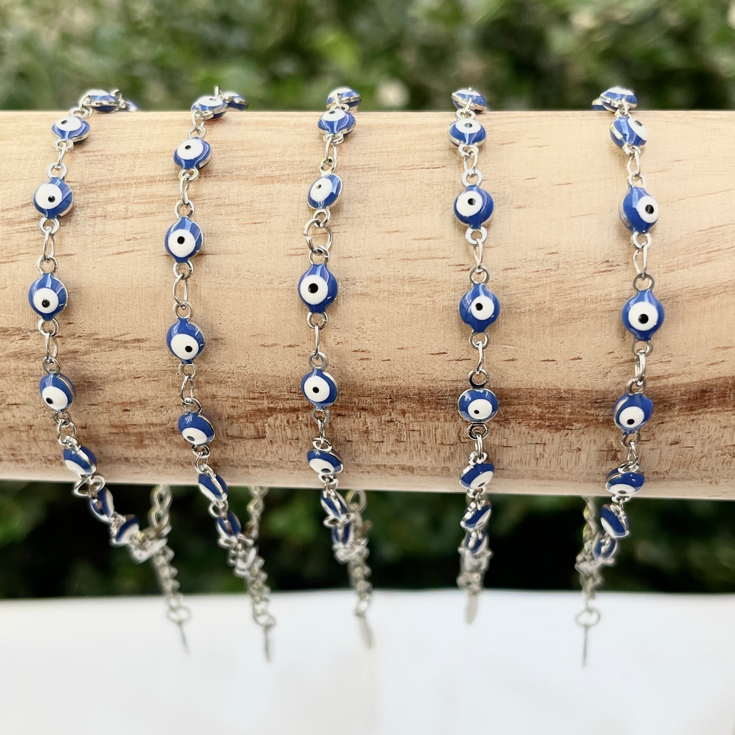 Evil Eye 4 mm Silver Chain Bracelet