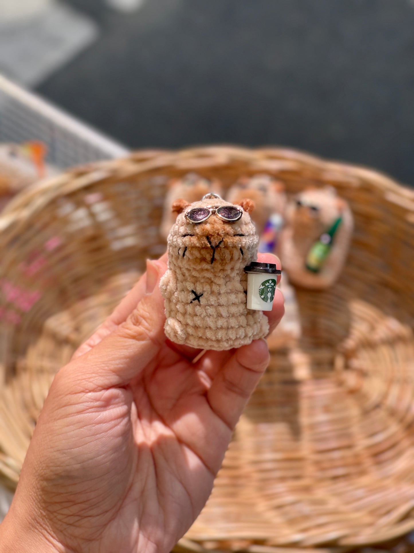 Cool Capybara Crochet Keychain