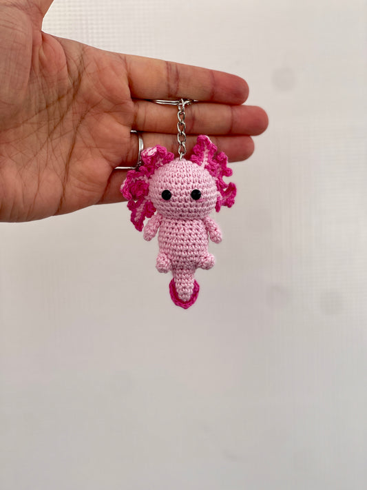 Axolotl Crochet Keychain