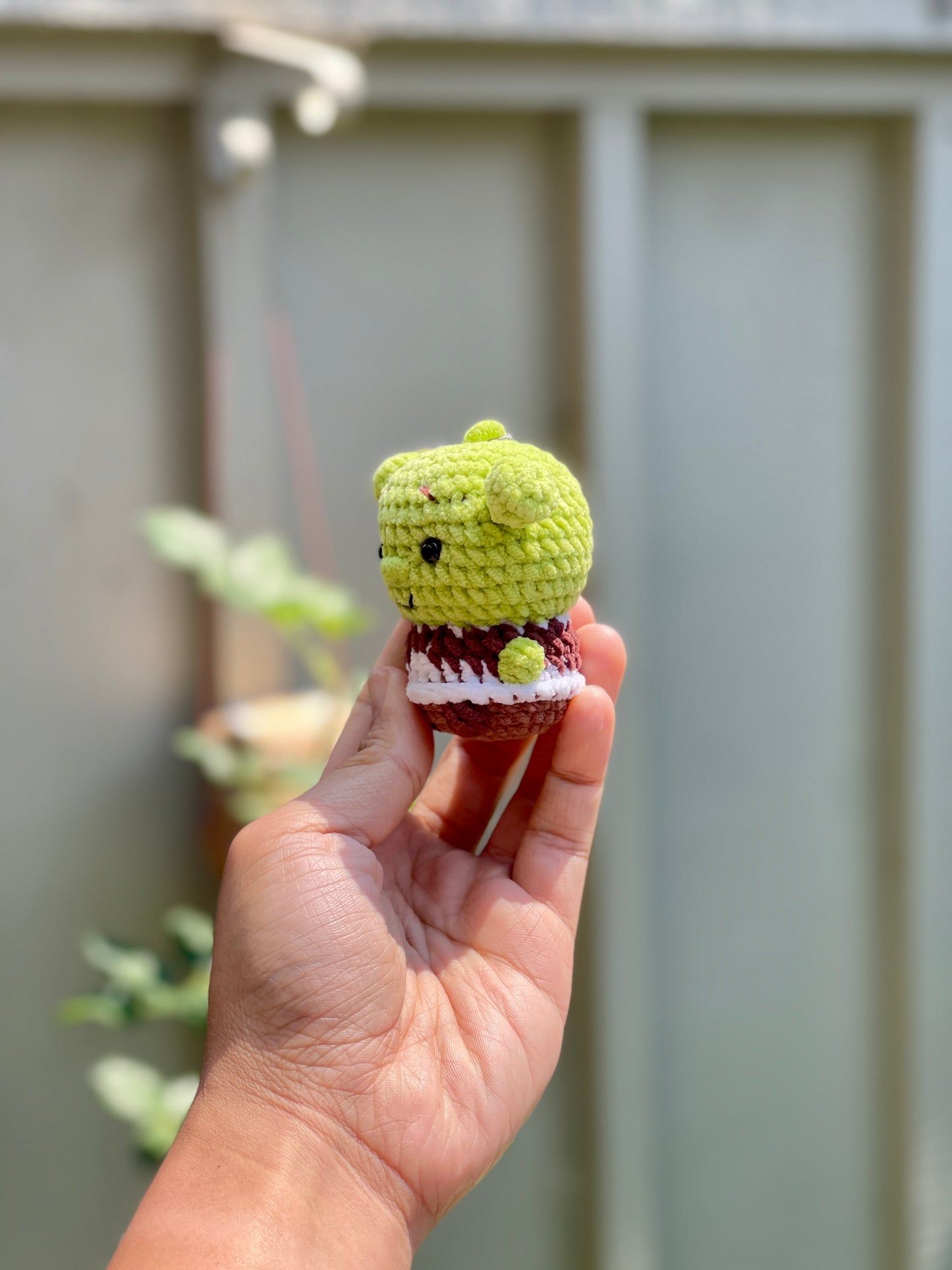 Chibi Shrek Crochet Keychain