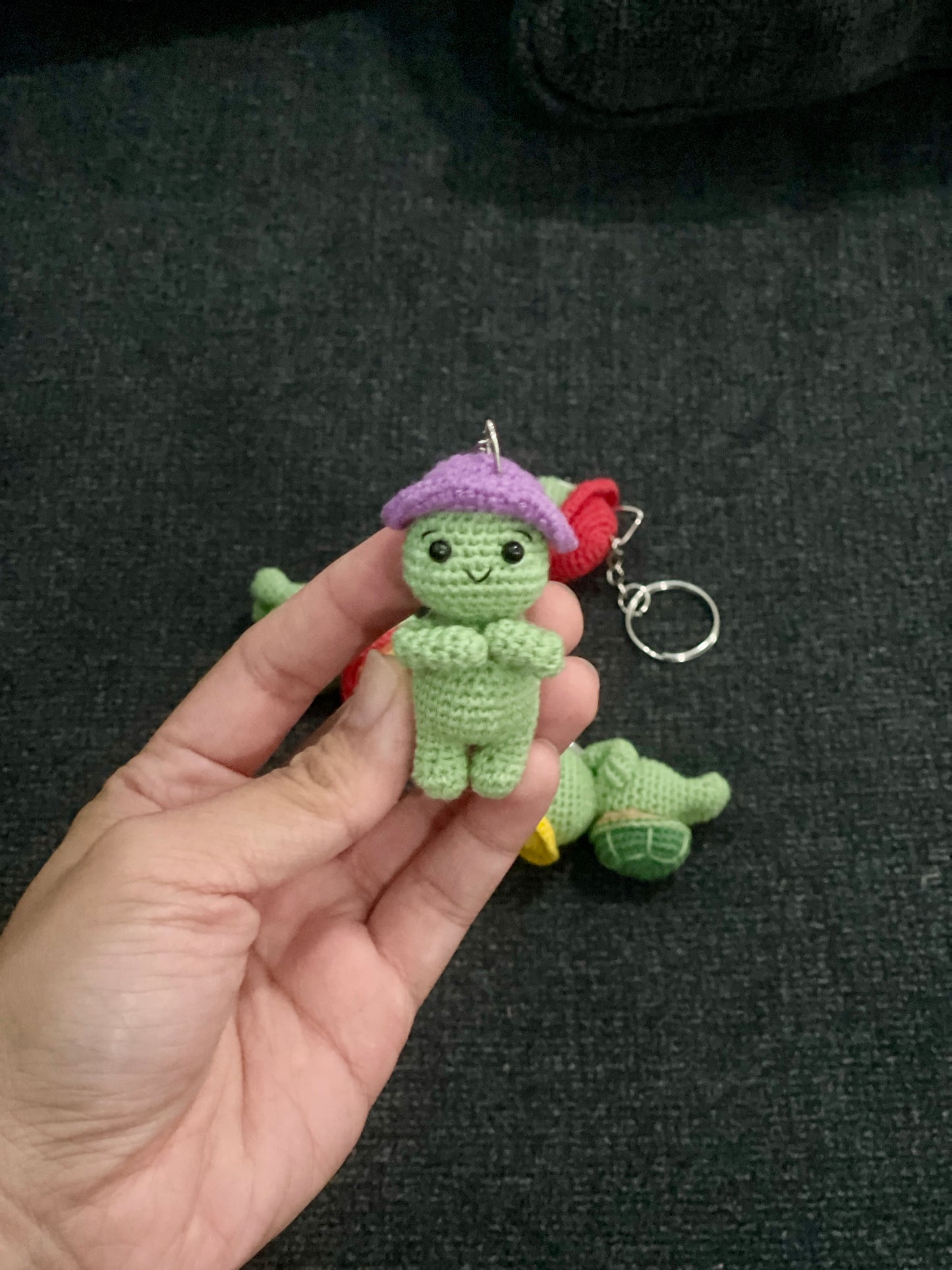 Adorable Adventure Turtle Crochet Keychain
