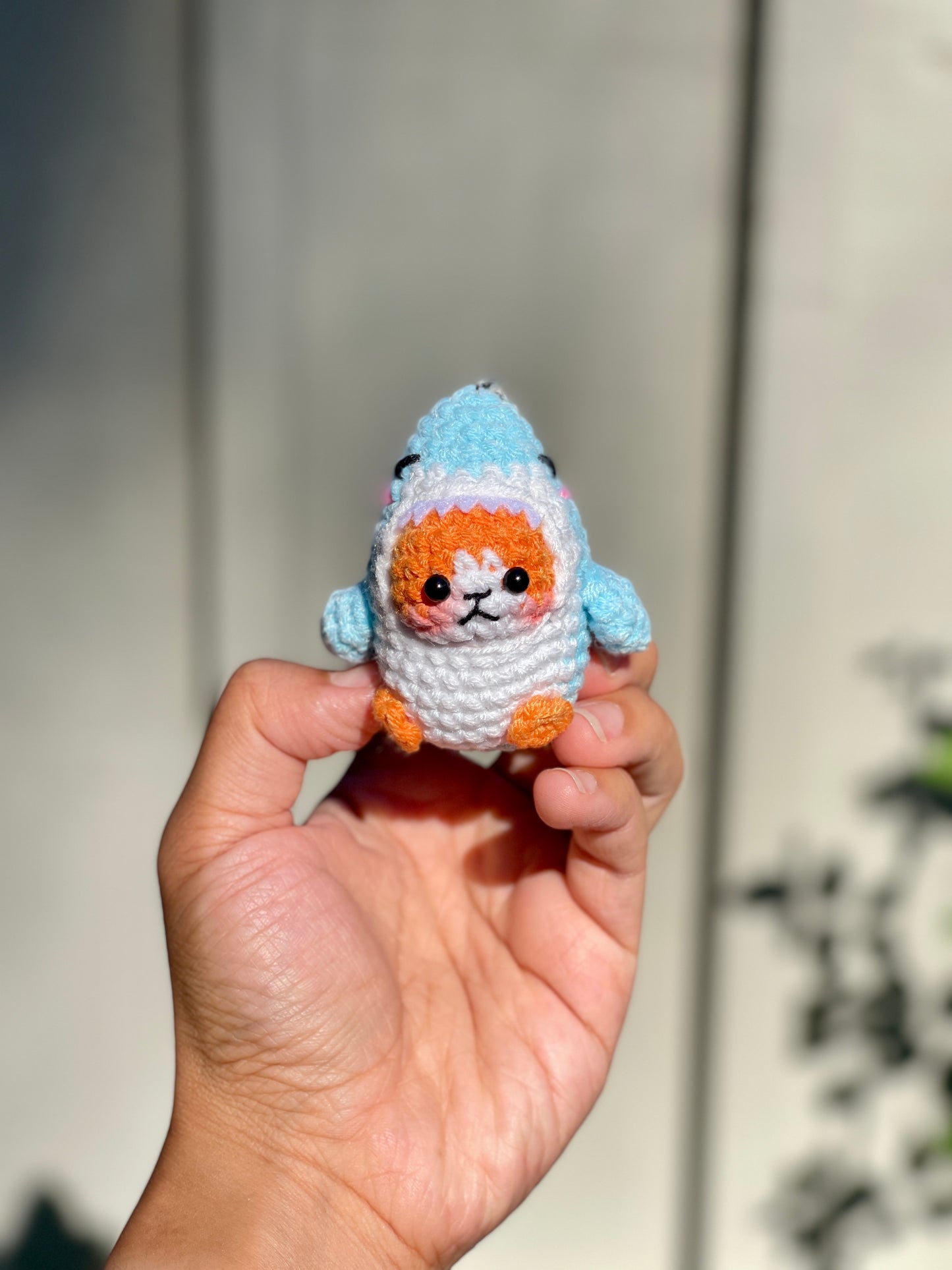 Cat Shark Crochet Keychain