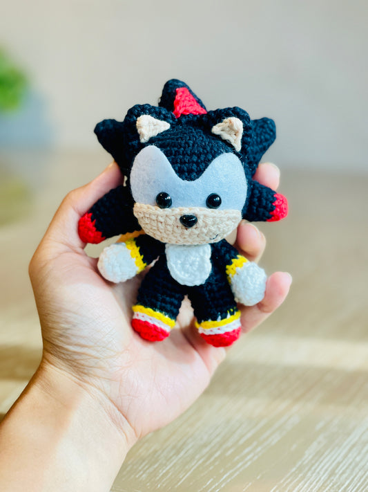 Shadow the Hedgehog Crochet Keychain