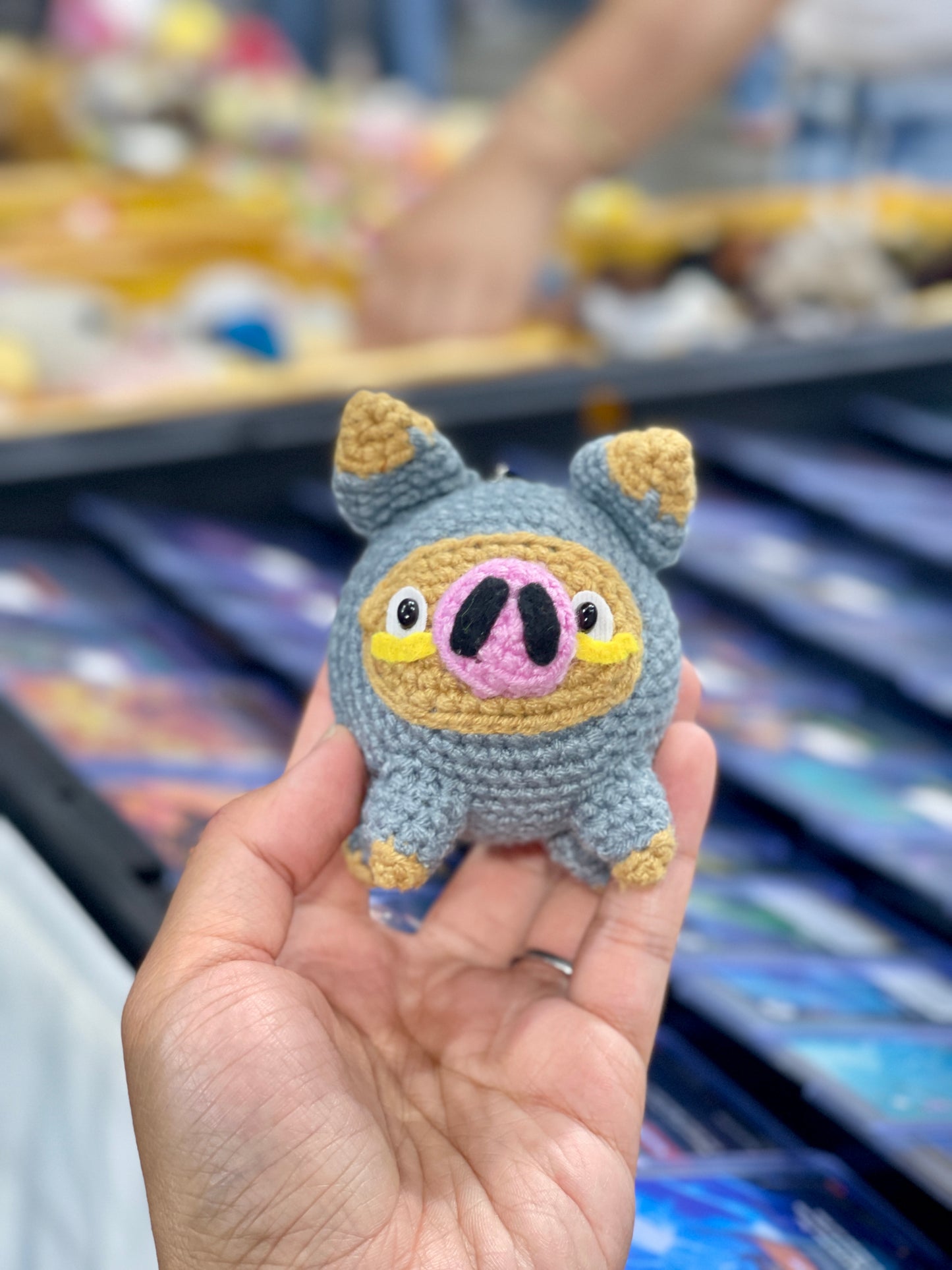 Lechonk Pokemon Crochet Keychain