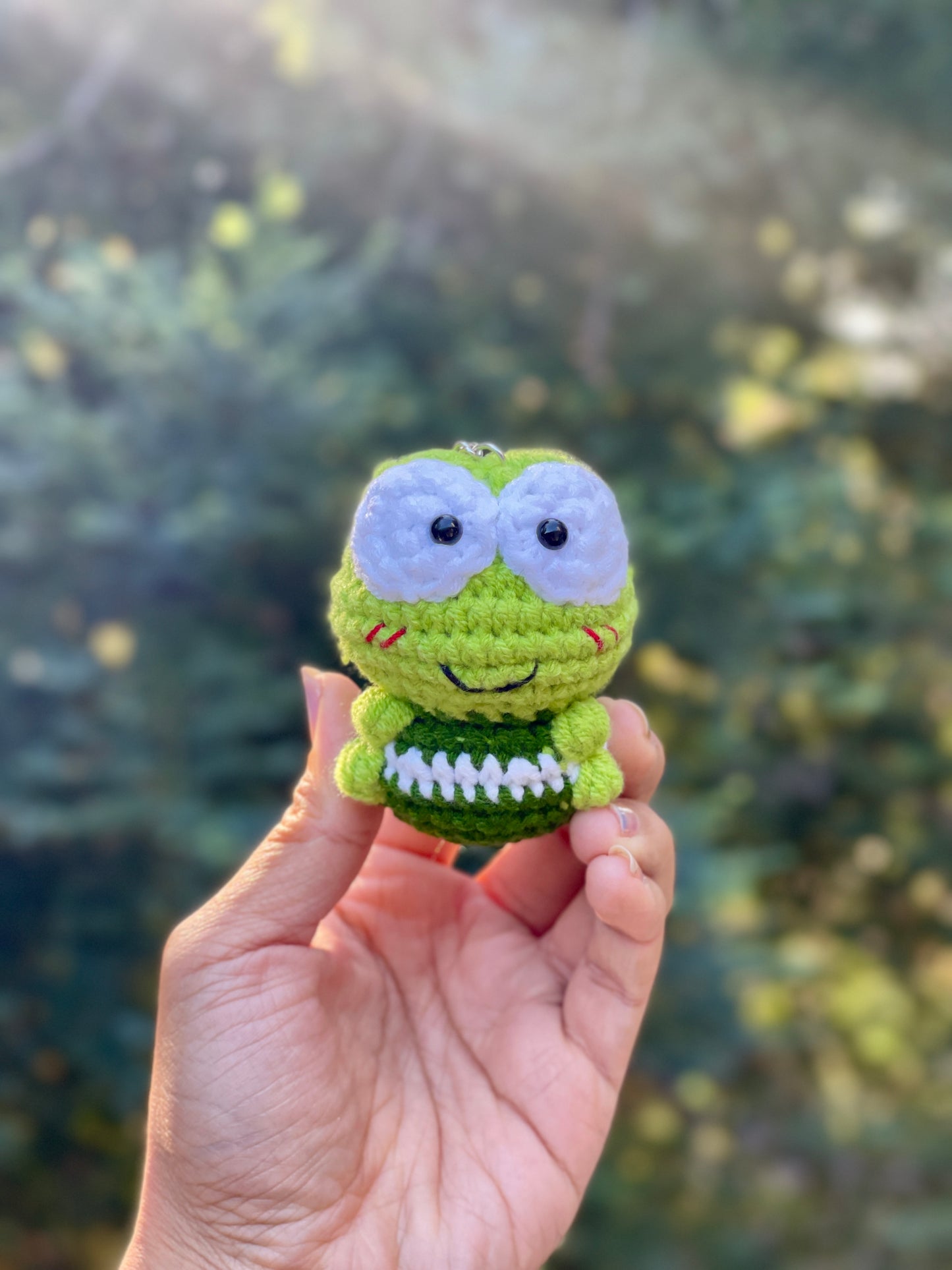 Friendly Keroppi Crochet Doll Keychain