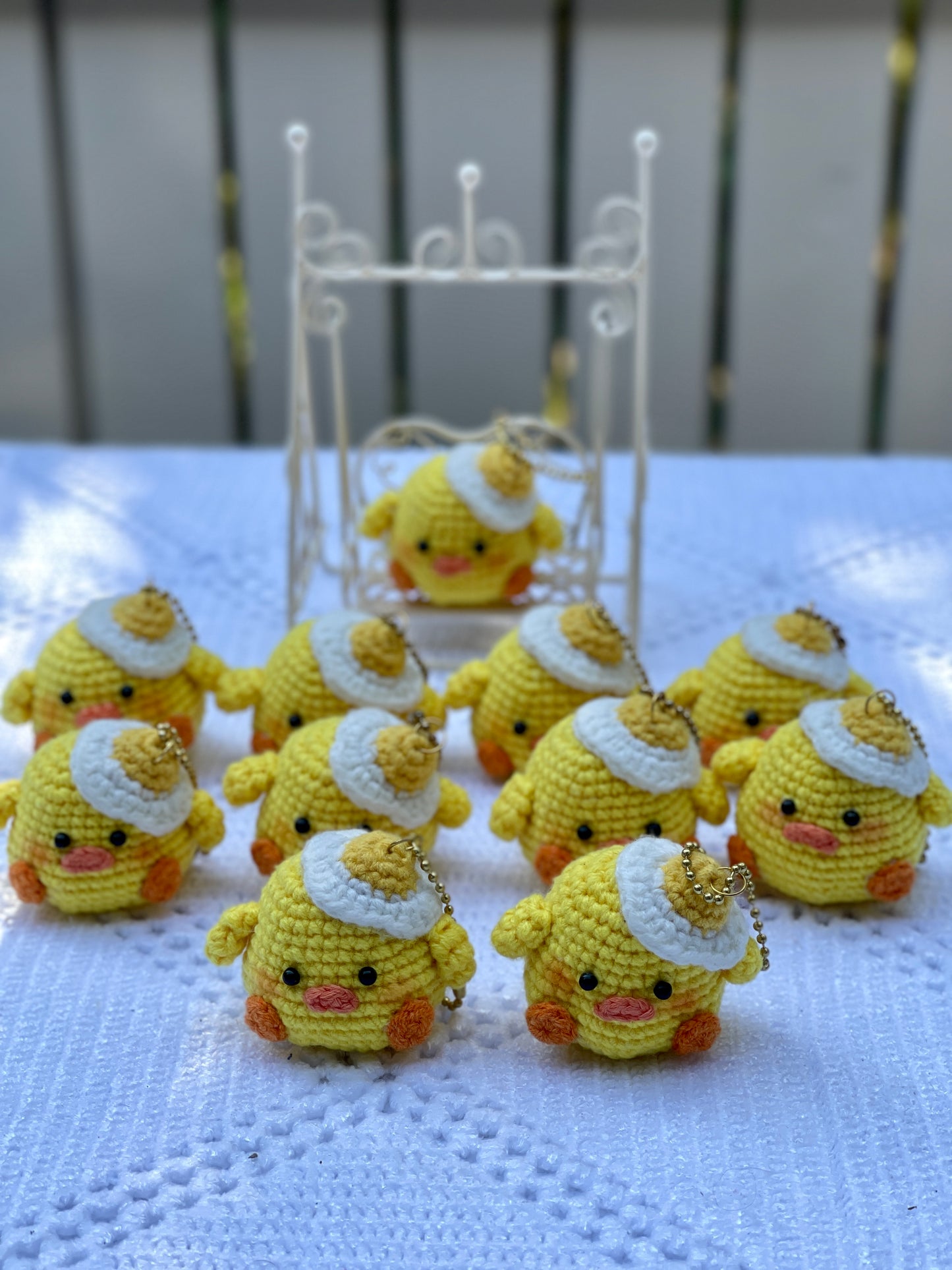 Tiny Chick Crochet Doll Keychain