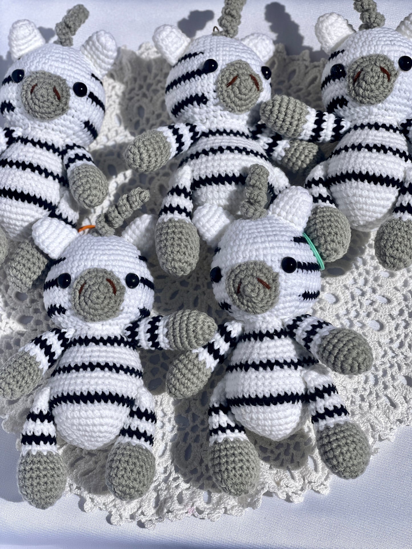 Zebra Crochet Doll Keychain