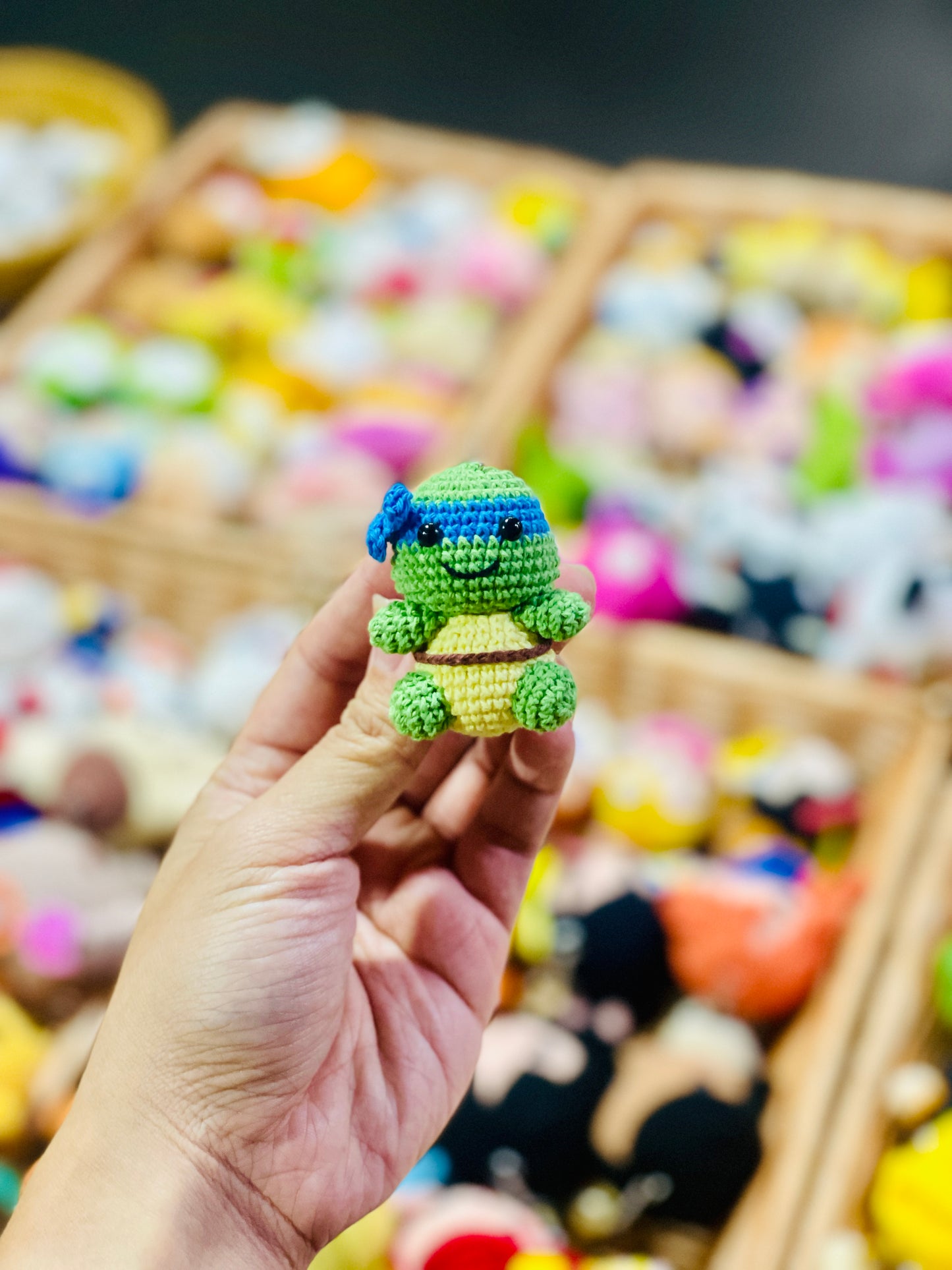 Small Ninja Turtle Crochet Keychain