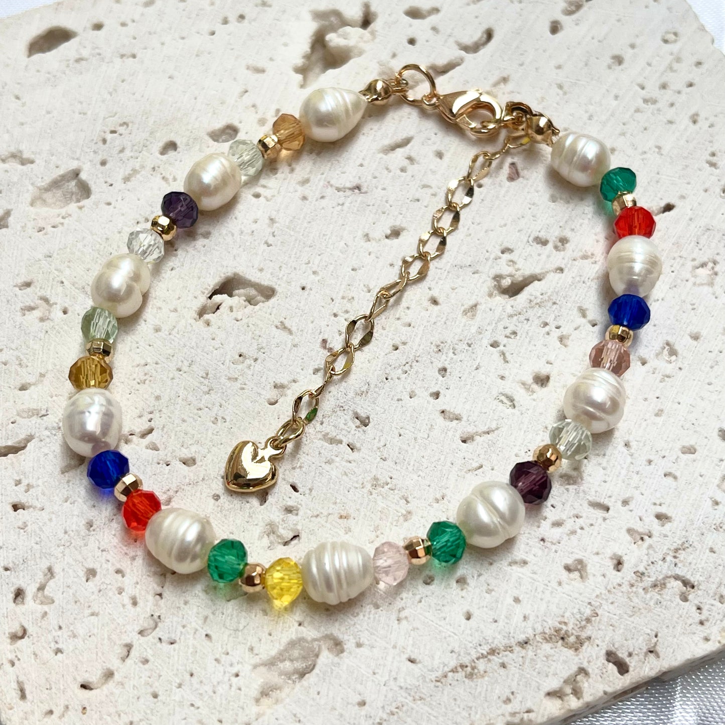 Pearl and Rainbow Bracelet