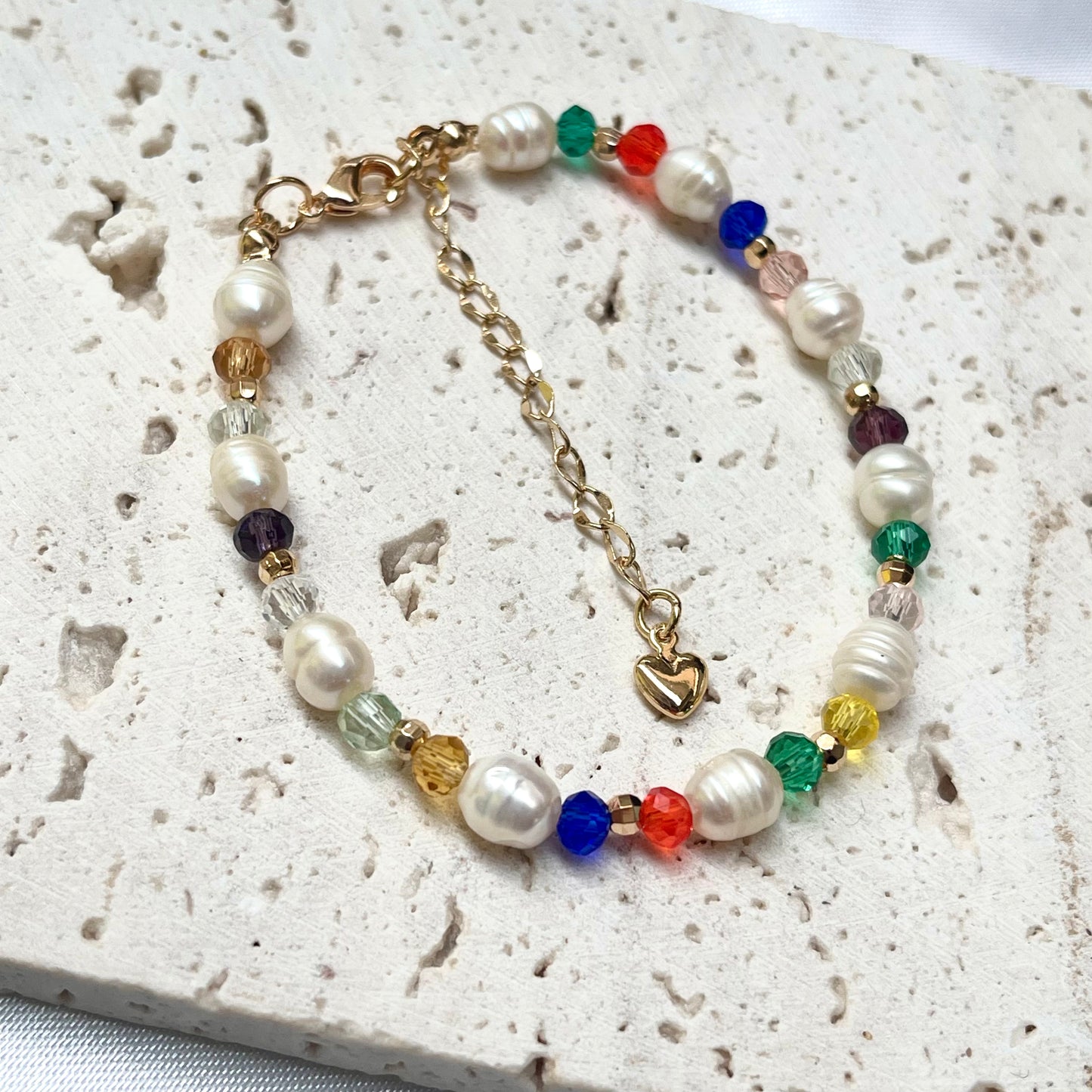 Pearl and Rainbow Bracelet