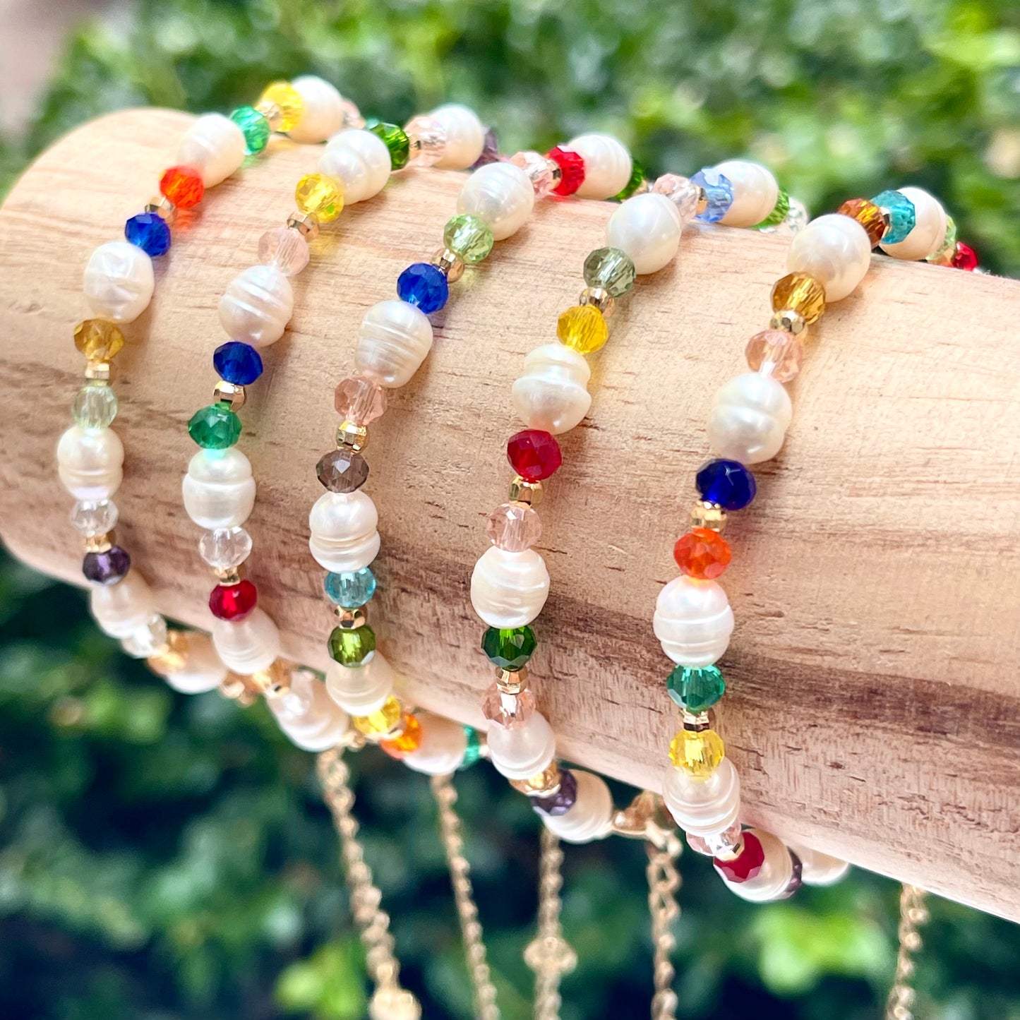 Pearl and Rainbow Bracelet