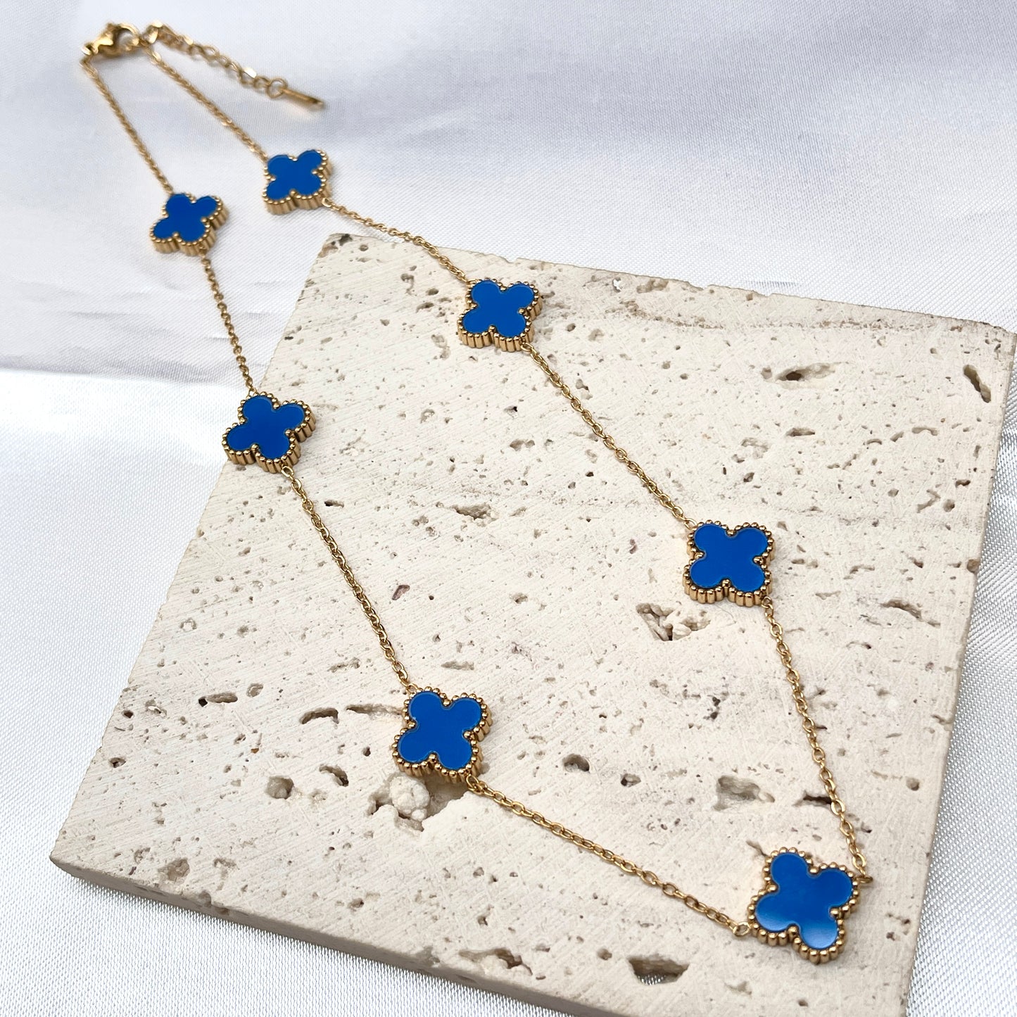 Blue Clover Necklace