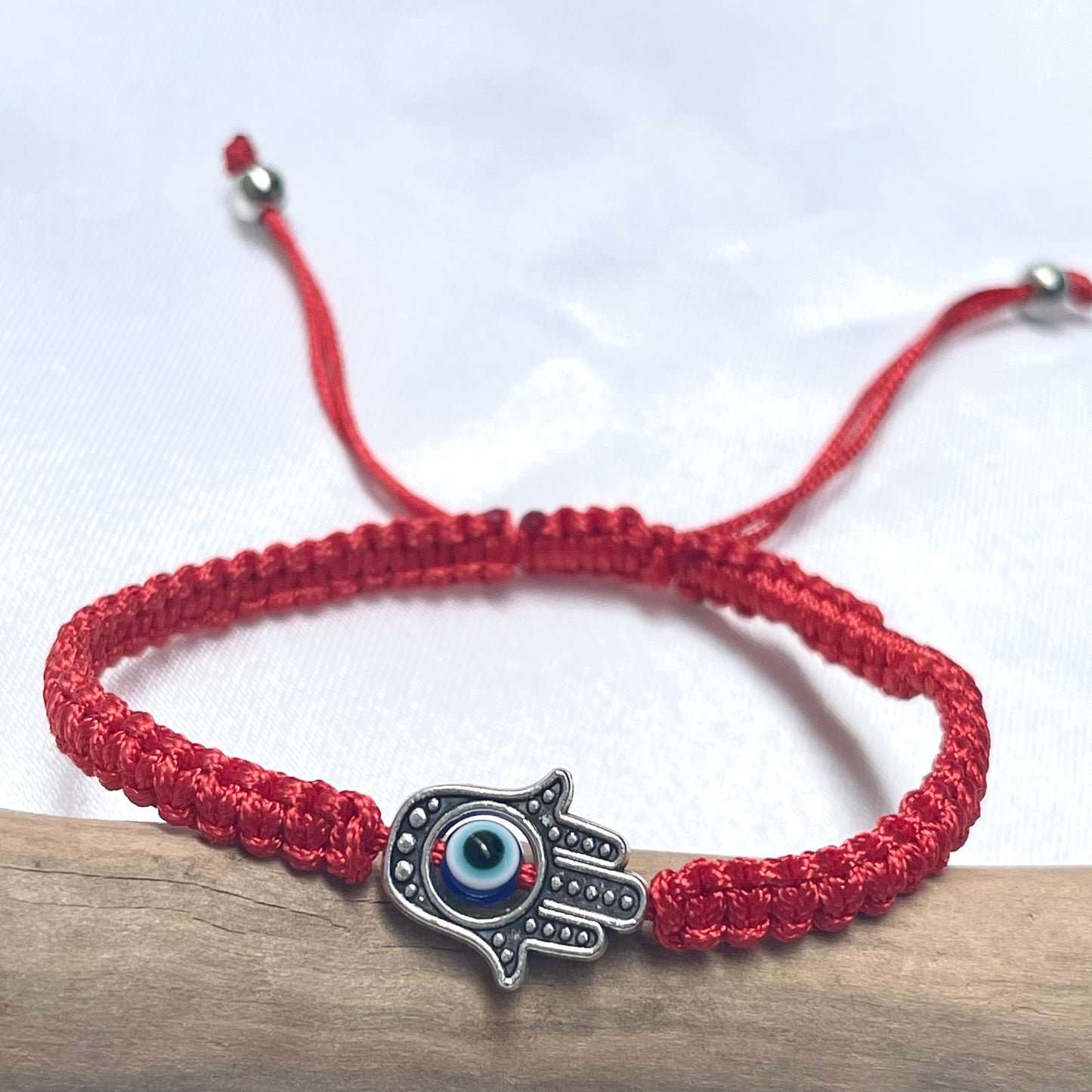 Evil Eye Hamsa Knitted Bracelet