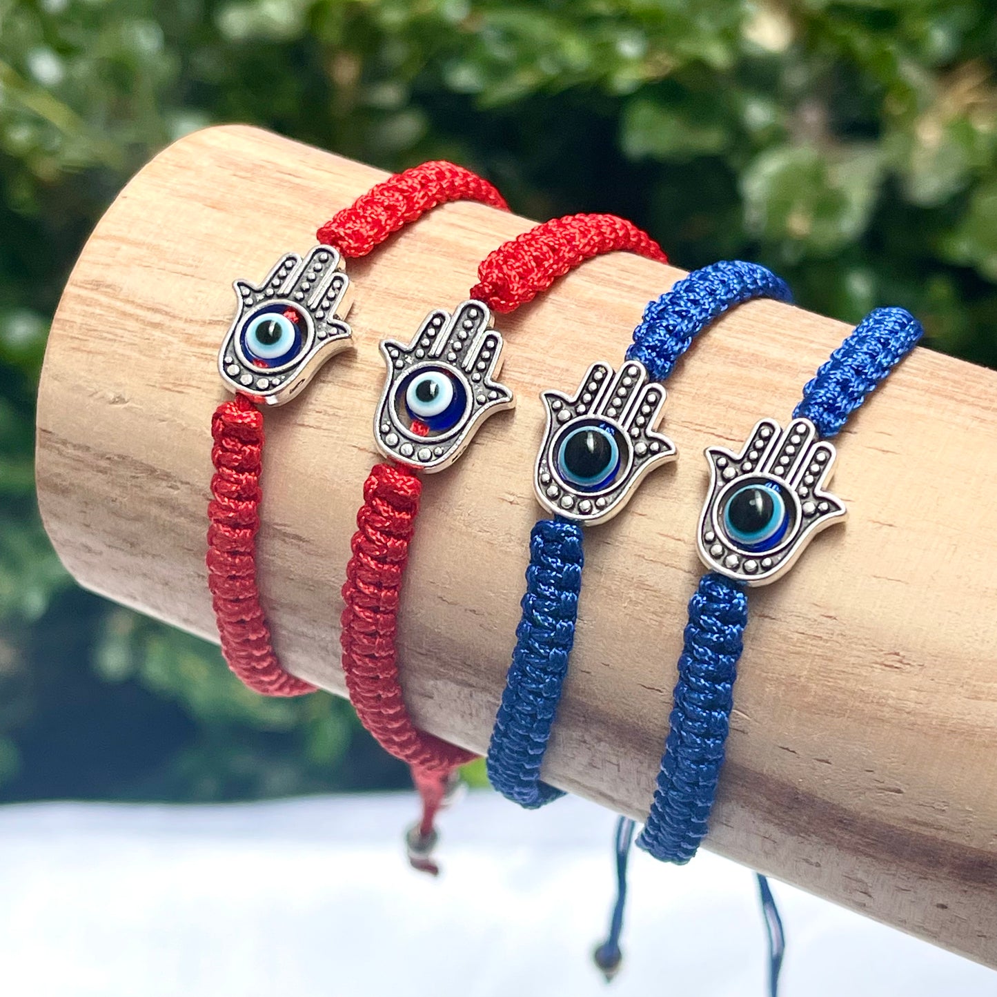 Evil Eye Hamsa Knitted Bracelet