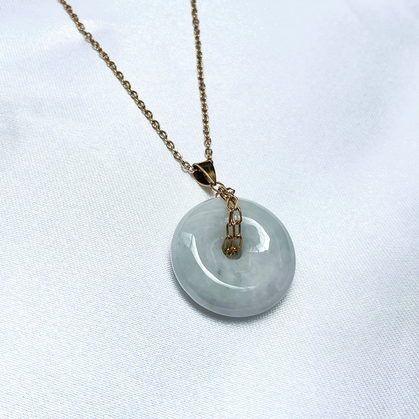 Donut Jade Pendent Necklace