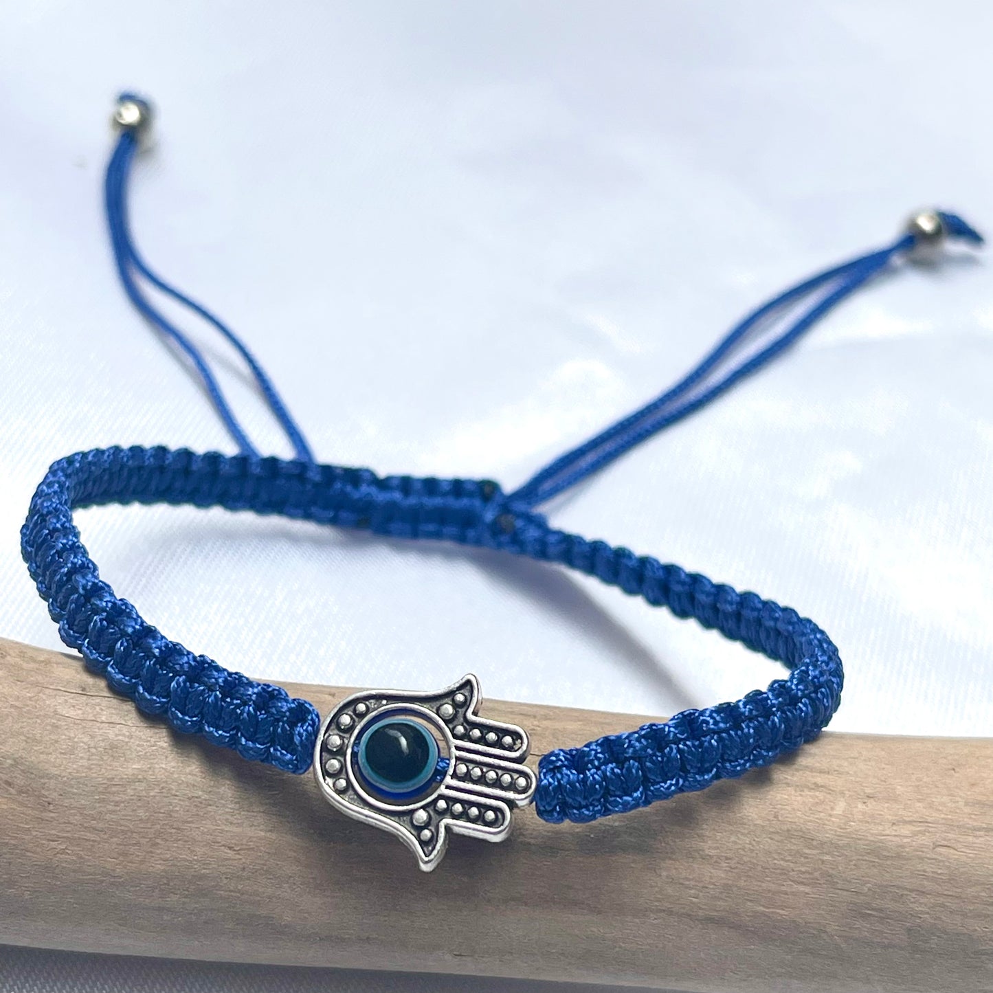 Evil Eye Hamsa Knitted Bracelet