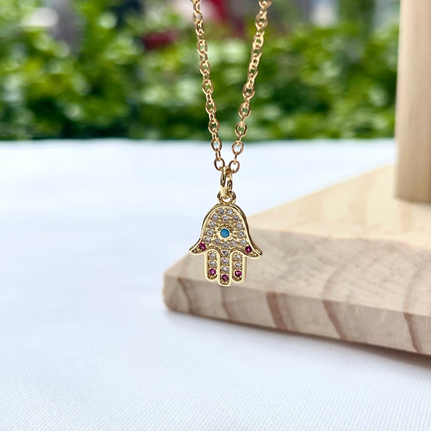 Hamsa Evil Eye Necklace