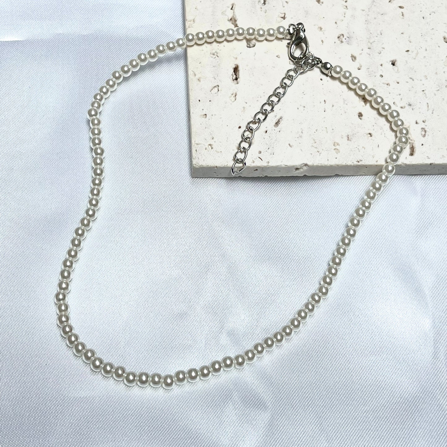 4 mm Plastic Pearl Bead Choker Necklace