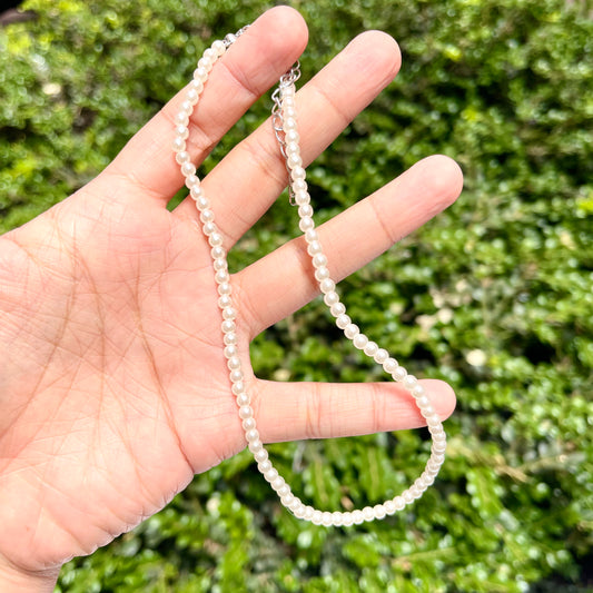 4 mm Plastic Pearl Bead Choker Necklace