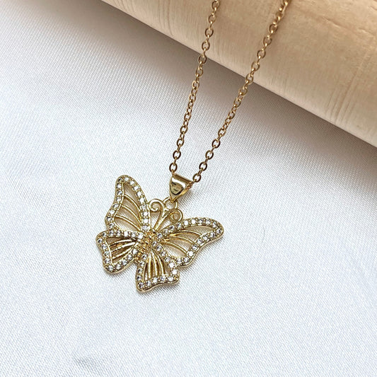 Big Butterfly Pendant Necklace