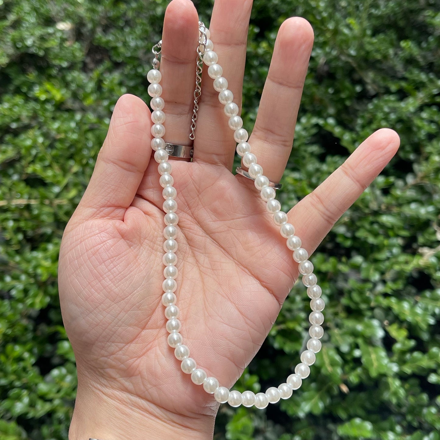 6 mm Plastic Pearl Bead Choker Necklace