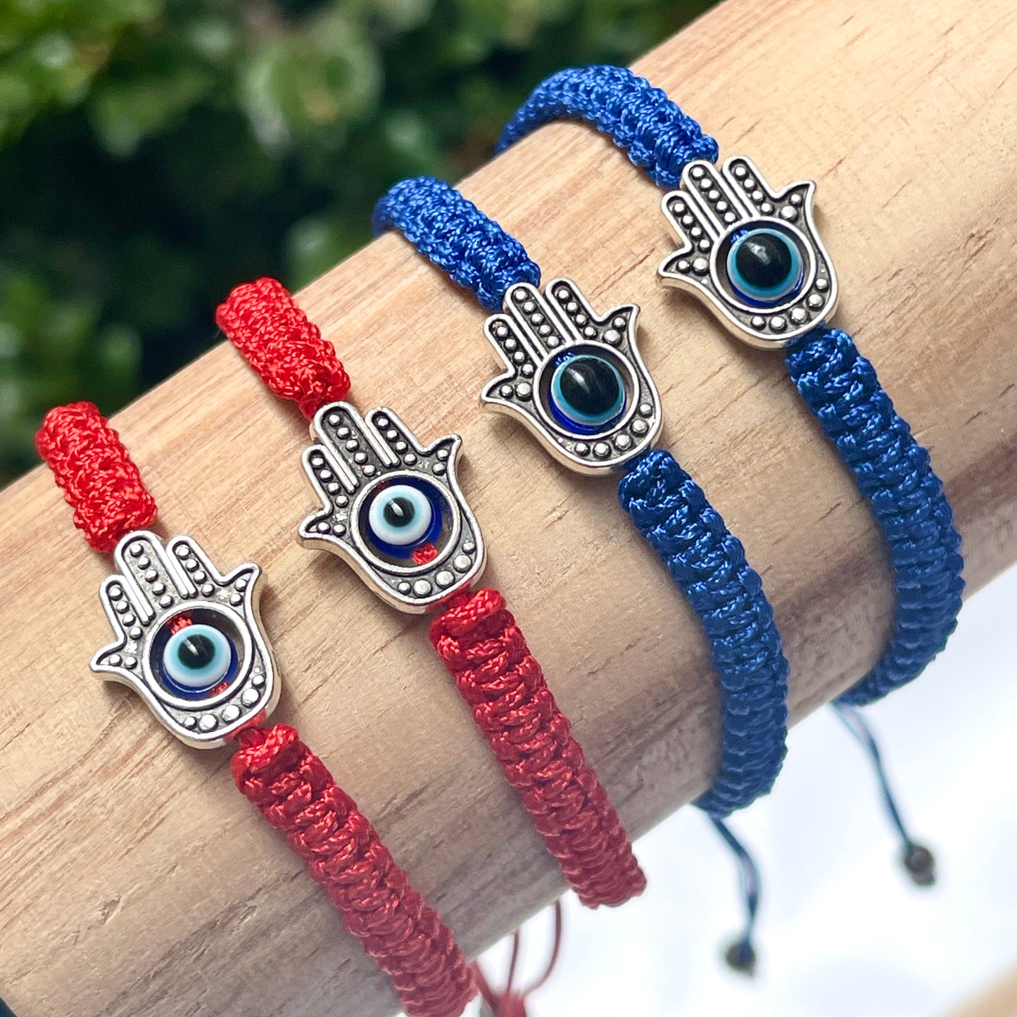 Evil Eye Hamsa Knitted Bracelet