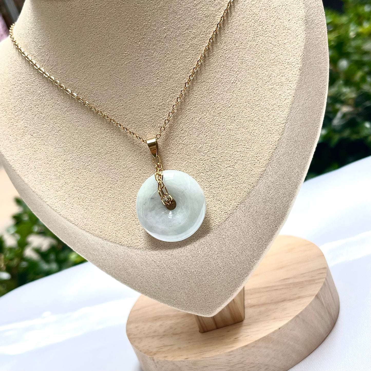 Donut Jade Pendent Necklace