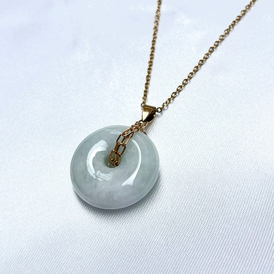 Donut Jade Pendent Necklace