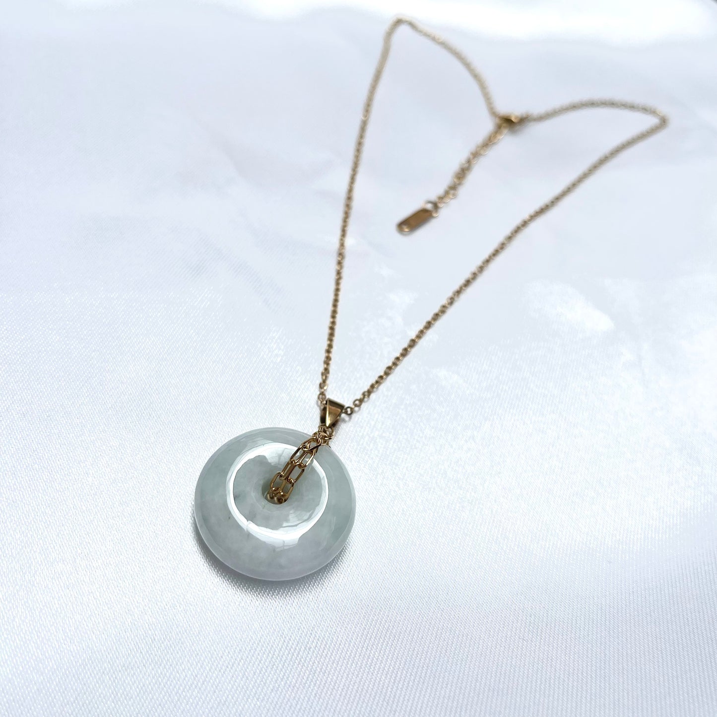 Donut Jade Pendent Necklace