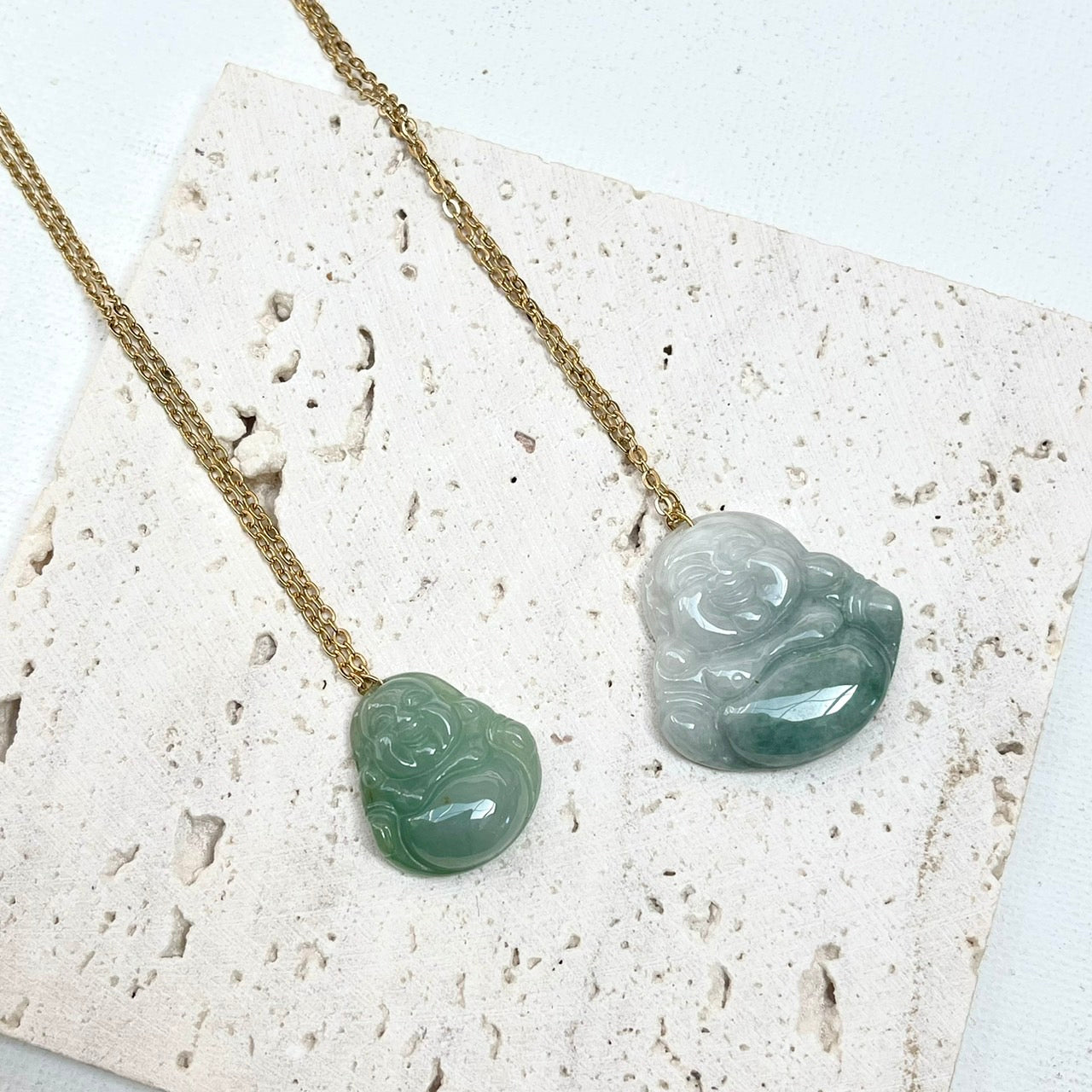 Laughing Buddha Jade Necklace