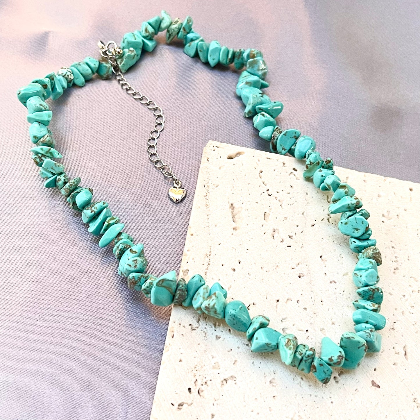 Turquoise Crystal Stone Choker Necklace