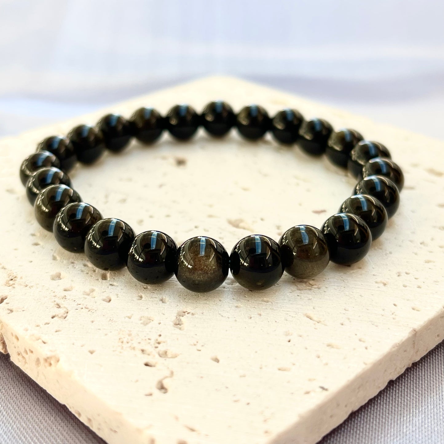 Golden Sheen Obsidian 8 mm Stretch Bracelet