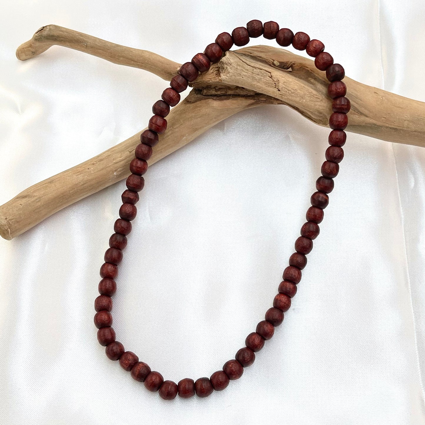 Wooden Bead Stretch Necklace