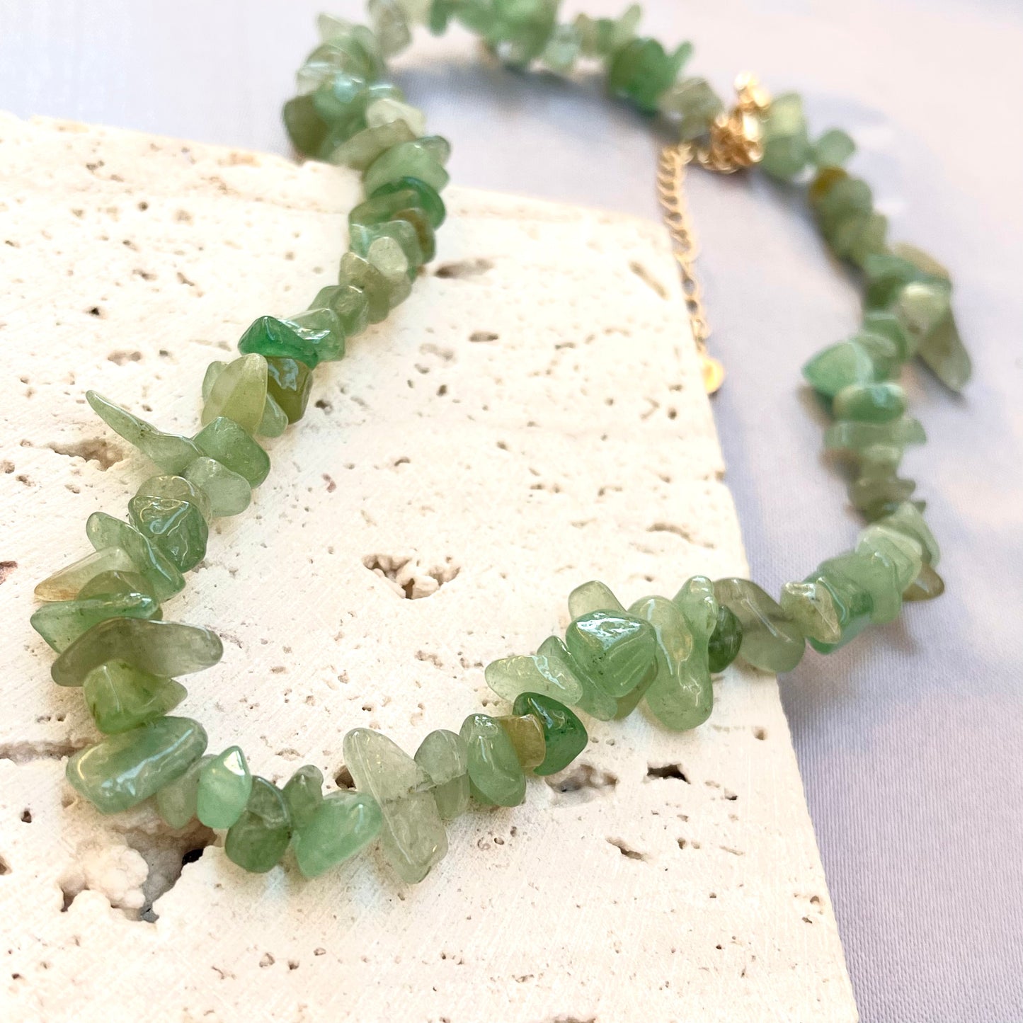 Green Aventurine Crystal Stone Choker Necklace