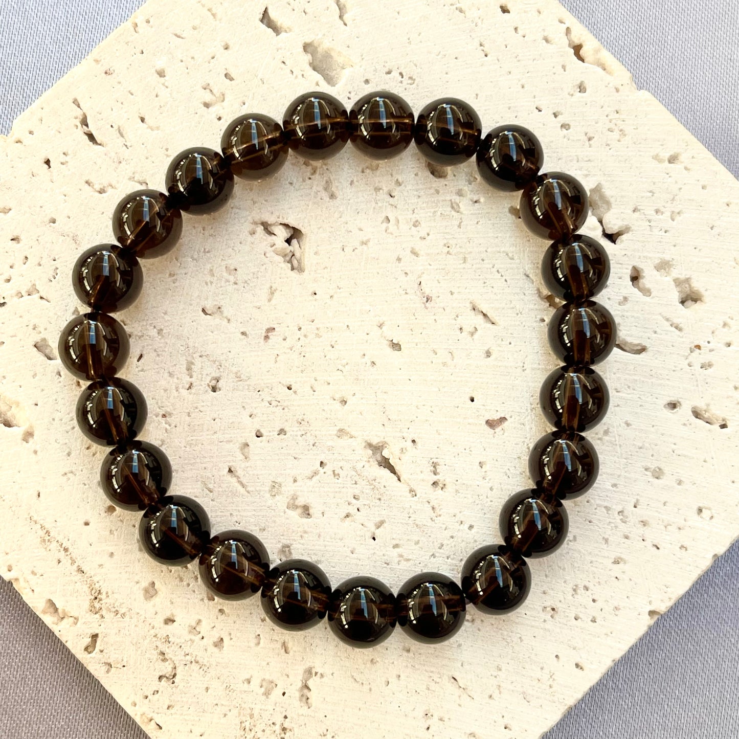 Smokey Quartz 8 mm Stretch Bracelet