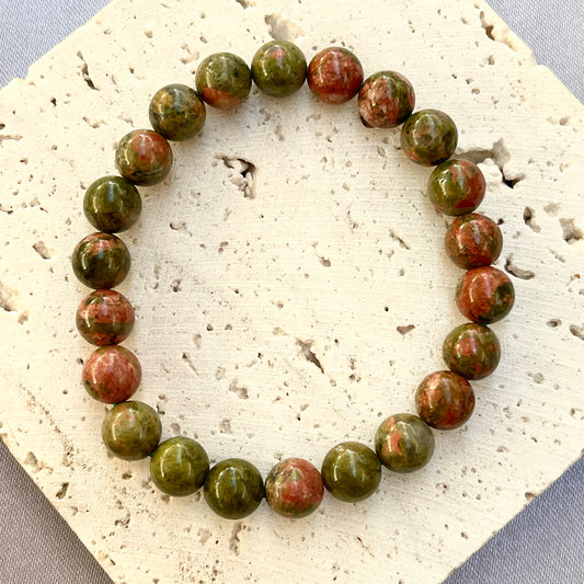 Unakite 8 mm Stretch Bracelet