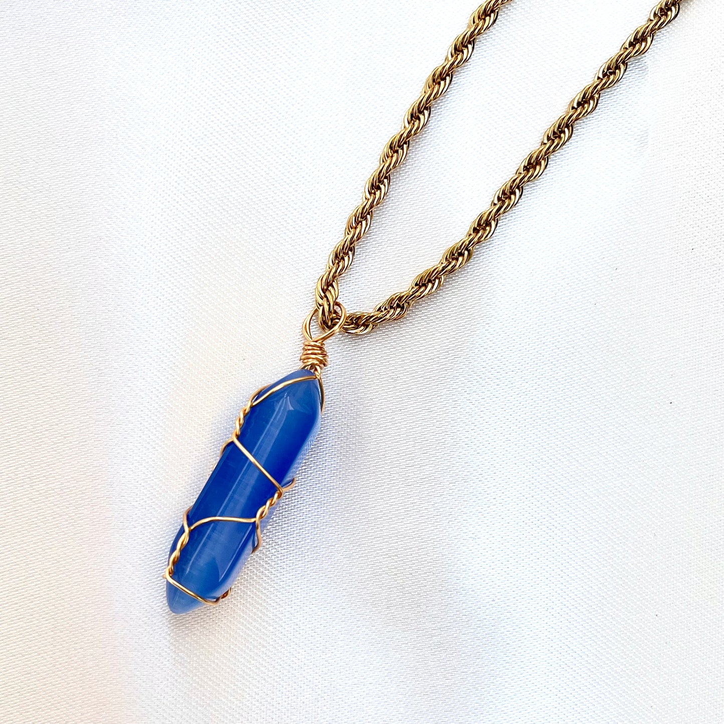 Wire Wrapped Bullet Pendant Necklace