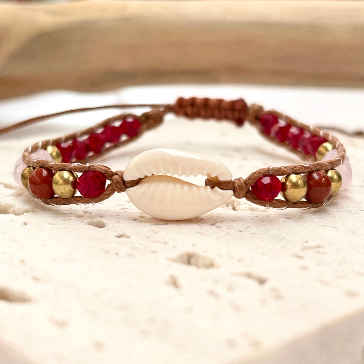 White Shell + Crystal Bracelet