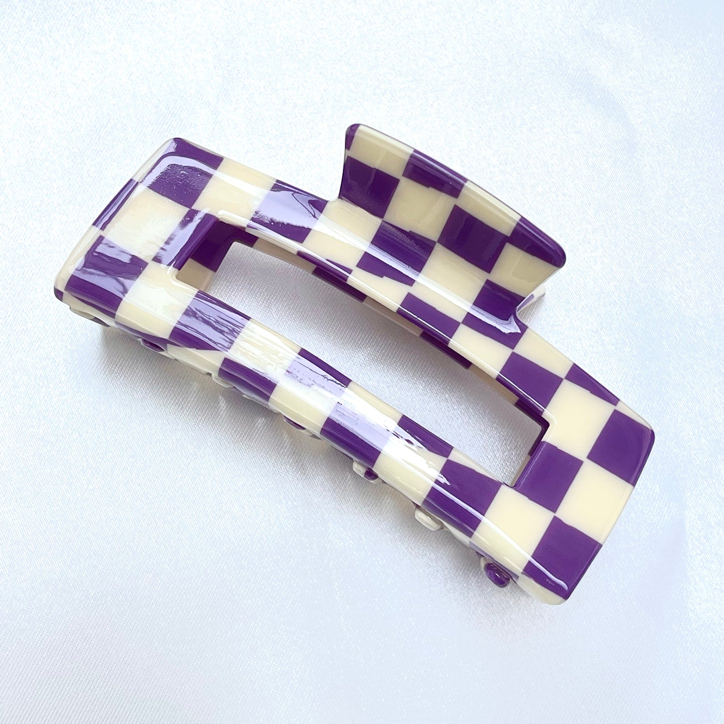 Square Checker Hair Claw Clip