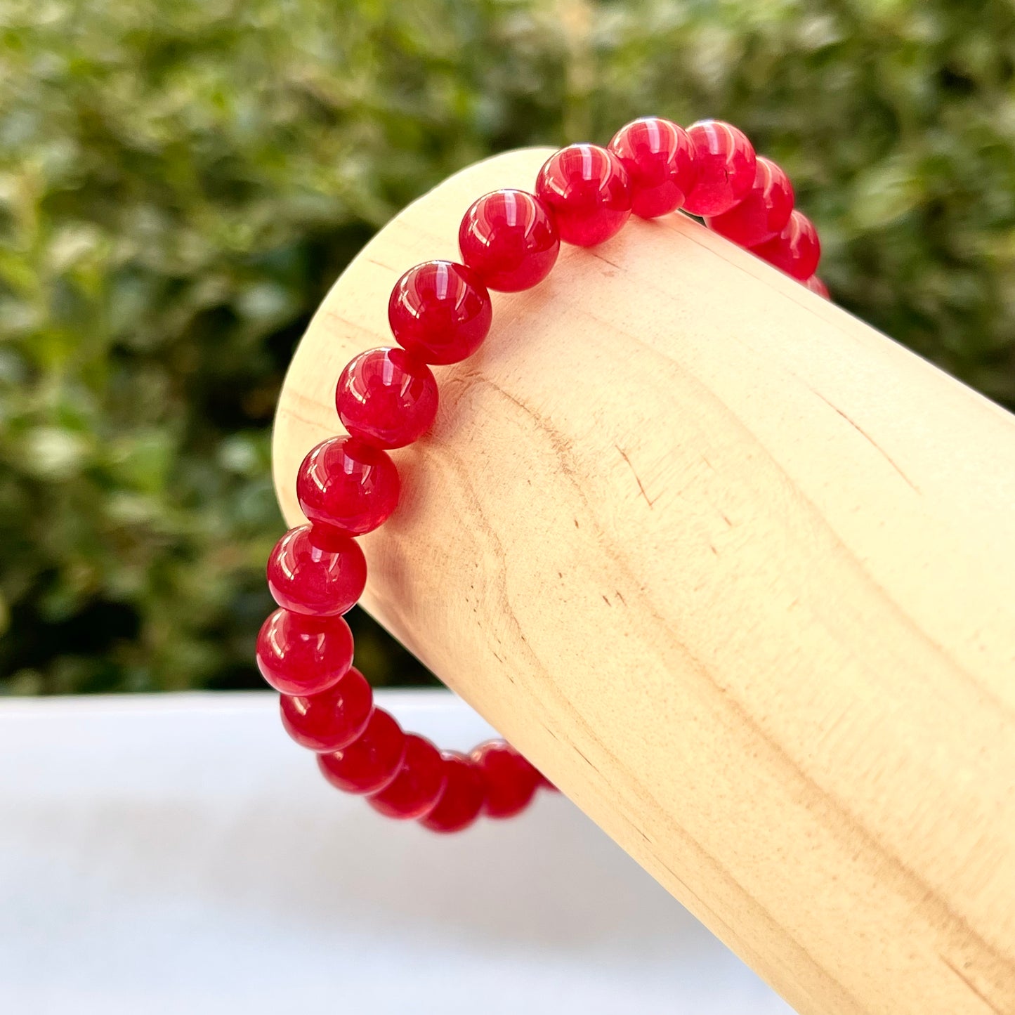 Red Ruby 8 mm Stretch Bracelet