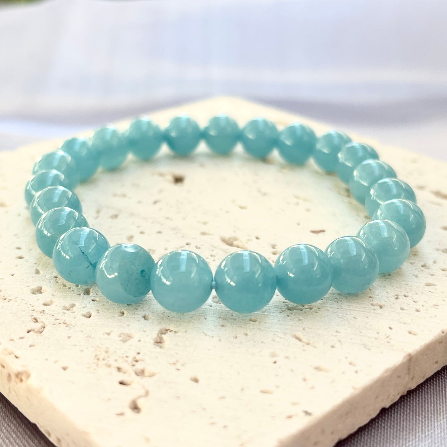 Aquamarine 8 mm Stretch Bracelet