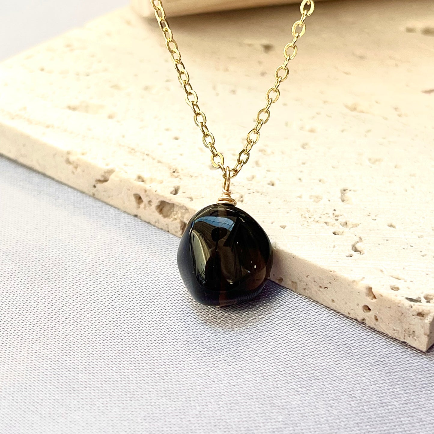 Black Agate Pendant Necklace