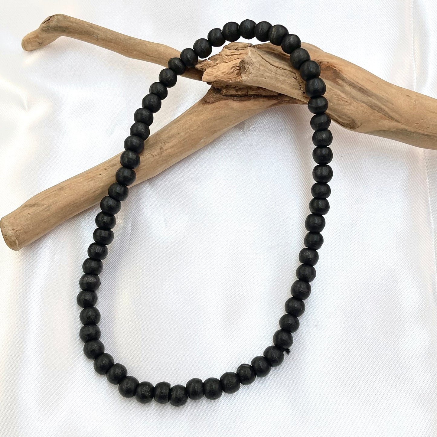 Wooden Bead Stretch Necklace