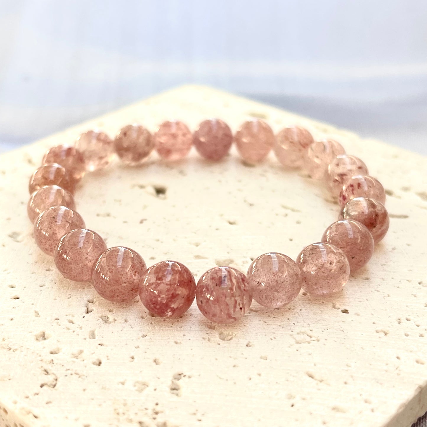 Strawberry Quartz 8 mm Stretch Bracelet