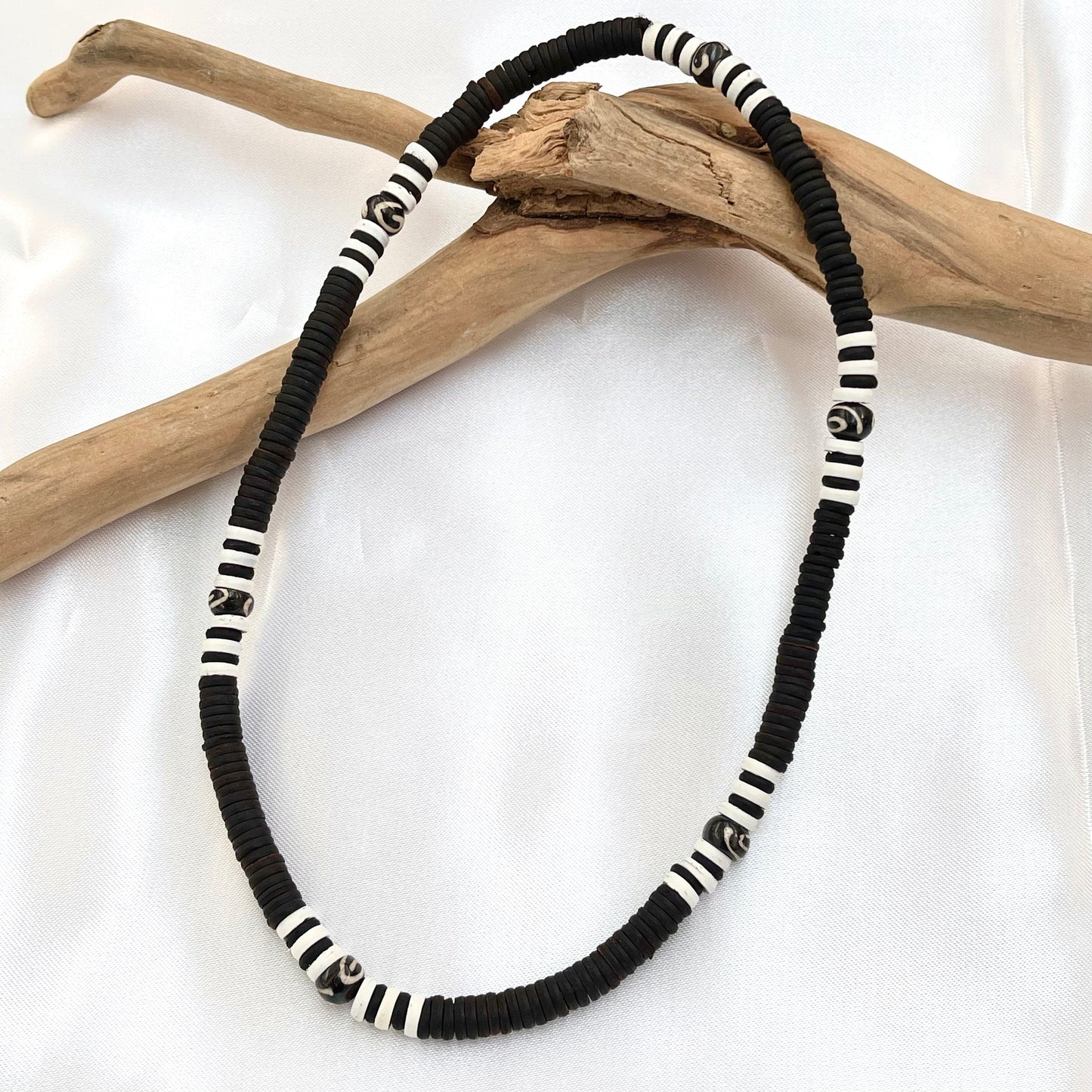 Wooden Bead Stretch Necklace